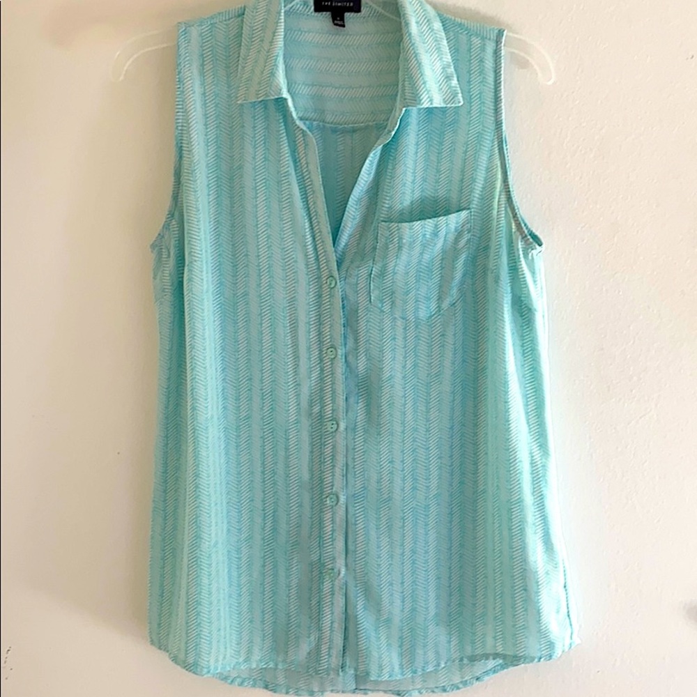 The Limited Sleeveless Button-Up Top